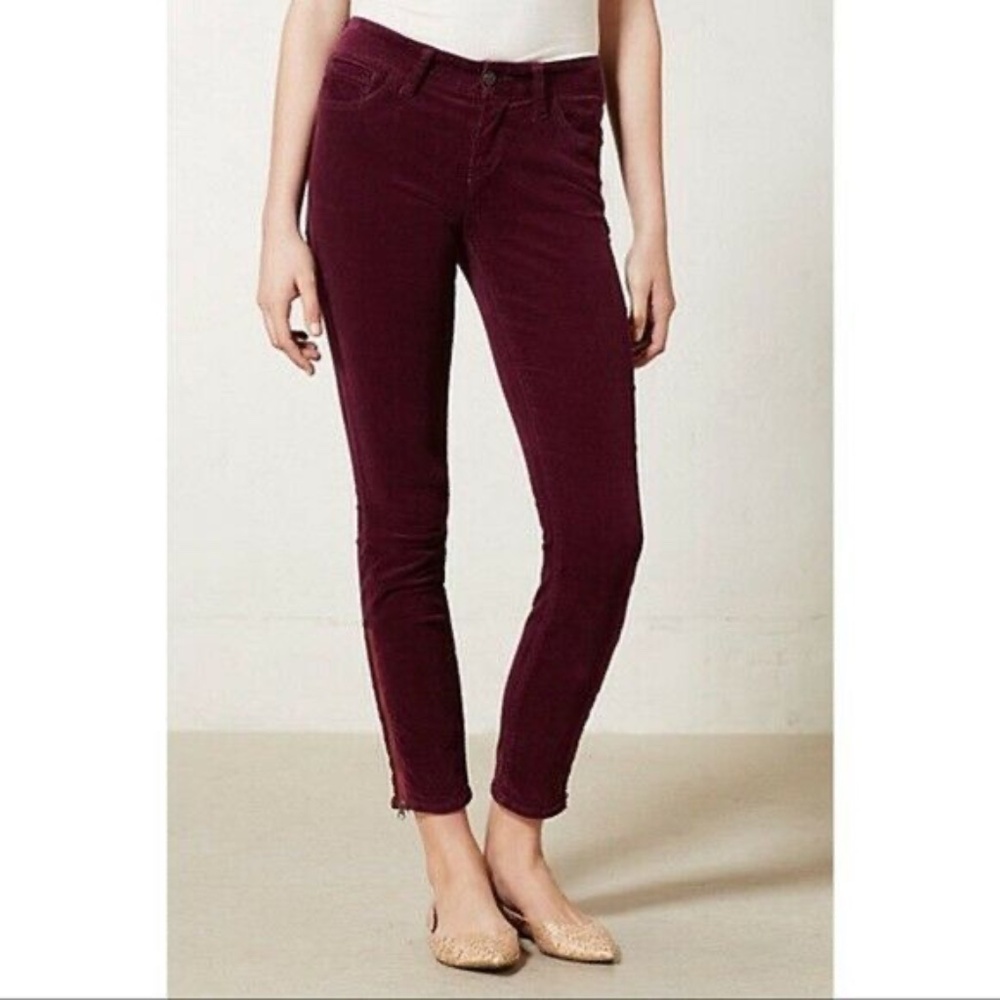 Anthropologie Pilcro The Stet Slim Ankle Jeans Pants Purple Corduroy Size 31 NWT